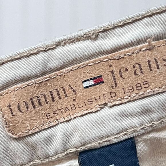 Tommy Jeans Junior's 5 Beige Bootcut Khakis Pants Low Rise Stretch Y2K Style - Picture 11 of 13